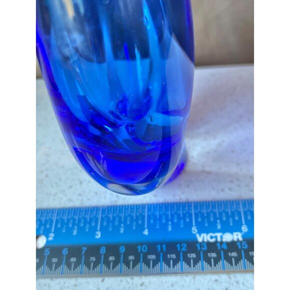 Skrdlovice Blown Glass Vase Milena Veliskova & Maria Stahlikov 6.75” MCM READ - Picture 10 of 13